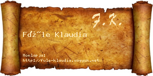 Füle Klaudia névjegykártya
