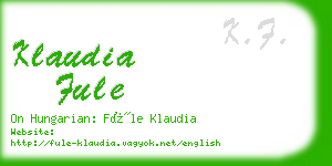 klaudia fule business card